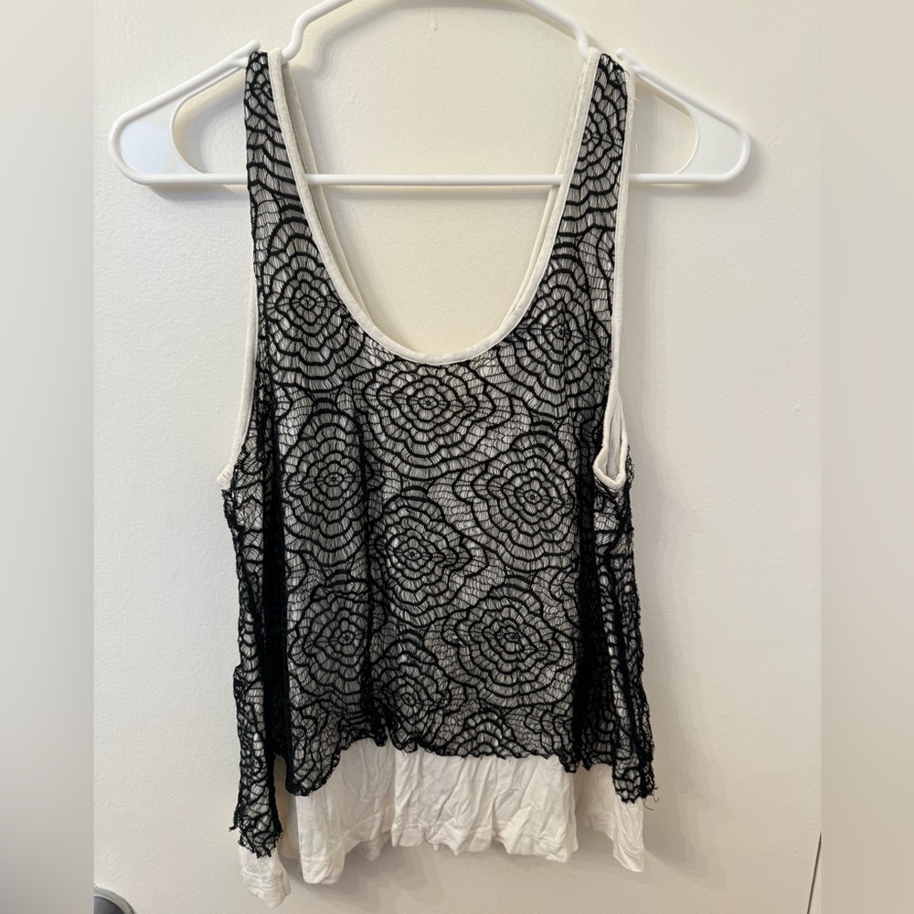 Miss Chievous Lace Overlay Cropped Tank Top